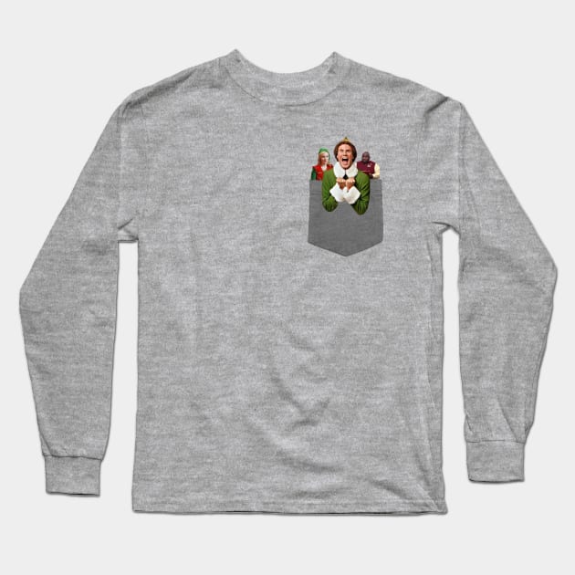 Buddy The Elf In My Pocket Long Sleeve T-Shirt by Bigfinz